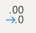 The Decrease Decimal button on the Excel ribbon